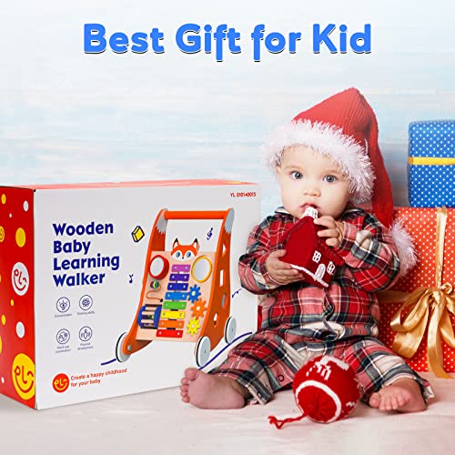 Wooden Baby Push Walker Baby Walker Kids Activity Center Push Toys For Babies Learning To Walk Toddler Push & Pull Toys Learning Walker Stroller Walker With Wheels For Baby #TOP7