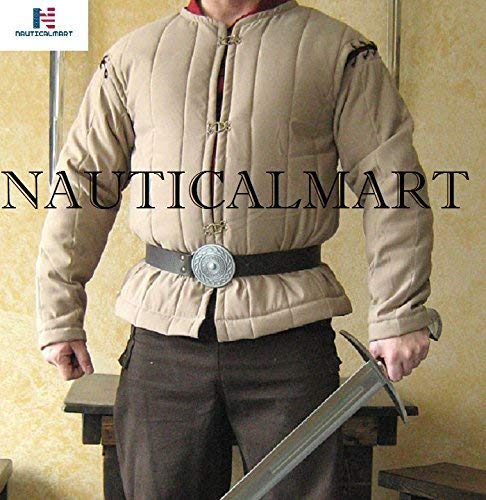 NauticalMart Medieval Celtic Viking Armor Padded Gambeson Long Sleeves (Small)