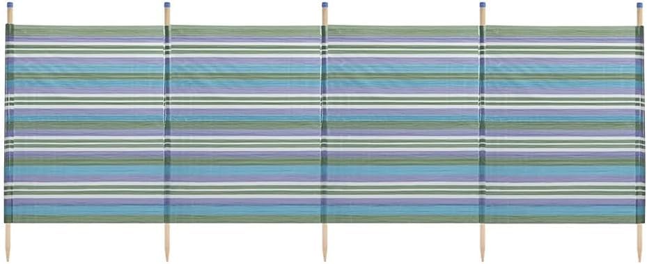 WILLSON DIRECT - Green Windbreak Garden Panel - Privacy Shelter for Camping and Beach Use - Heavy Duty Weather Resistant Caravan Wind Break Fence - Outdoor Garden Patio Screen & Strong Poles (5 Pole)