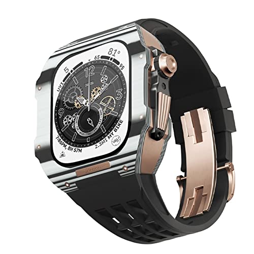 Kit modification Apple Watch 45mm 44mm fibre de carbone bracelet fluororubber