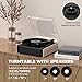 Vinyl Record Player Bluetooth Wireless Turntable with Built-in Speakers and 3 Speed Belt-Driven Vintage Phonograph Record Player with Magnetic Cartridge, RCA Out, Aux in, Headphone Jack (White)