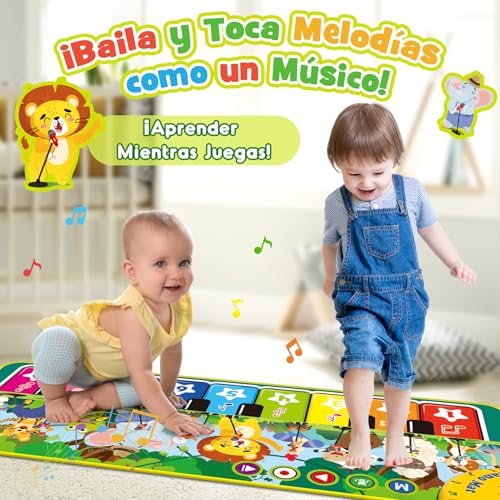 Miniatura 3 de Gralal Juguetes Niños 1 Año, Alfombra Musical Con 10 Sonidos De Animales Juguetes Regalo 1 2 Niños Niña Años, Piano Infantil Juegos Juguetes Montessori Educativos Sensoriales Bebe 1 Año