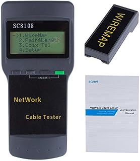 Powstro Network LAN Length Cable Tester Meter 5E 6E SC8108 CAT5 RJ45 GRAY