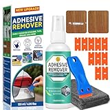 Adhesive Remover, 4.06 fl oz Sticker Remover Spray with Scraper and Towel, Glue Remover for Cars, Windows, Floors, Quickly Removes Any Stickers, Glue, Labels and Tape Residue