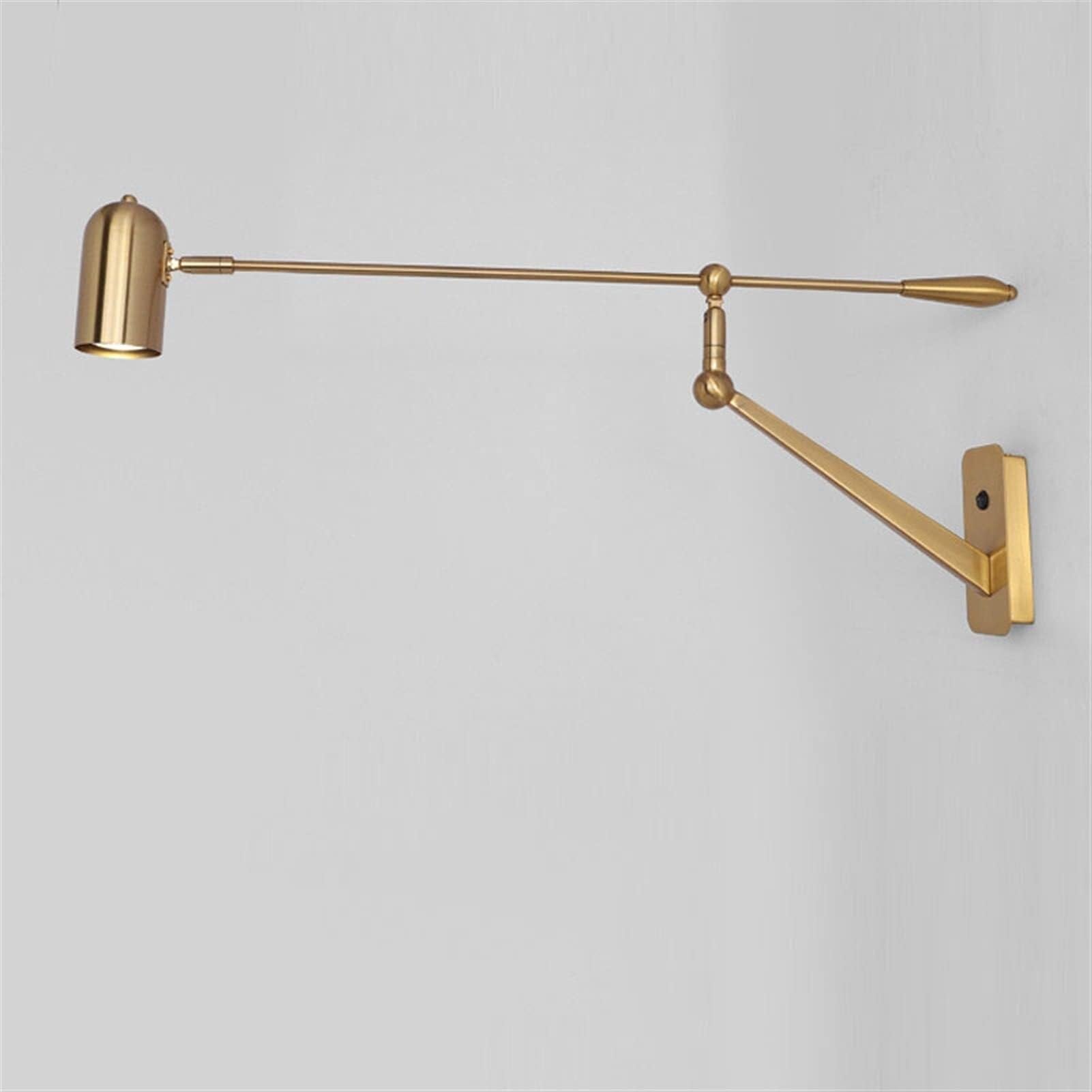 LYOUAE Nordic Swing Arm Wall Light Minimalist Gold Wrought Iron Wall Sconce