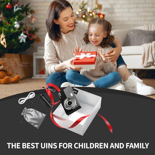 Image of Digital Camera for Kids & Beginners, 4K Digital Camera with 64GB SD Card 16X Zoom Anti-Shake, Compact Point and Shoot Camera with 2.8 inch Screen, Portable Small Camera for Students, Travel & Gifts Black