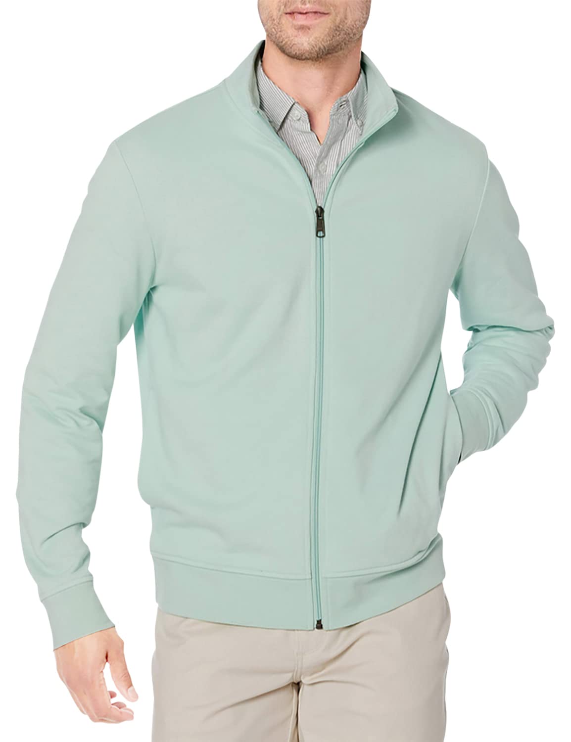 Amazon Essentials Sudadera Ligera de Felpa con Cremallera Completa y Cuello Perkins Hombre — view 14