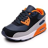 Qvxkd Turnschuhe Jungen Hallenschuhe Junge Mädchen Sportschuhe Kinder Laufschuhe Sneaker Orange 40EU
