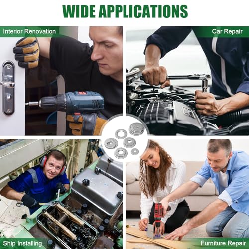 Tvinlik TV-304 Washers, 180 Pieces 18-8(304) Stainless Steel Flat And Fender Washers Assortment Kit thumb #5