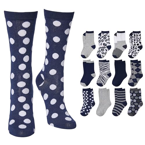 Image of Tipi Toe Women's Fun Patterned Dress Socks, 12-Pack Lightweight Colorful Crew Socks, Casual Novelty Assorted Designs