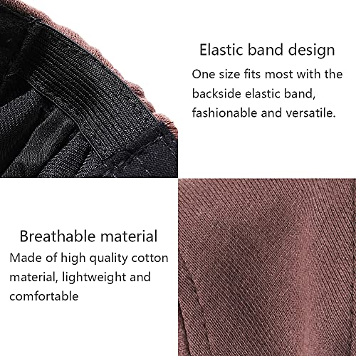 PORSYOND Herren Schirmmütze Schiebermütze Mann Baskenmütze Gatsby Newsboy Flatcap Herren Barett Cap für Herbst und Winter (Braun, Gummiband)