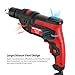 Hammer Drill Meterk 7.0 Amp 1/2 Inch Corded Drill 850W, 3000RPM Dual Switch Between Impact Drill and Electric Drill, With Adjustable Speed for Drilling Wood, Steel, Concrete&Plastic DIY Drilling