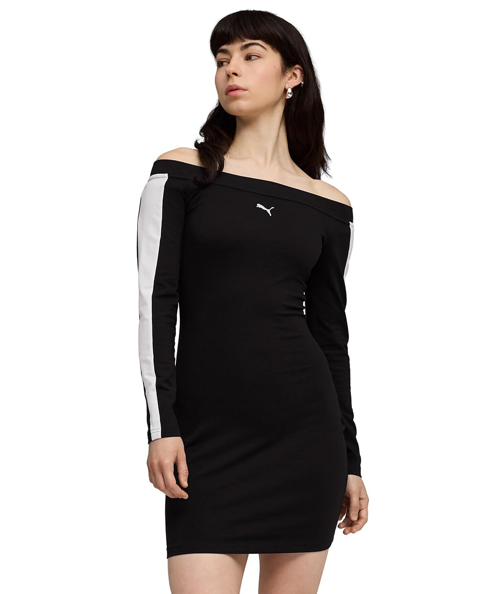 | T7 Women's Boat Neck Dress | Black | S