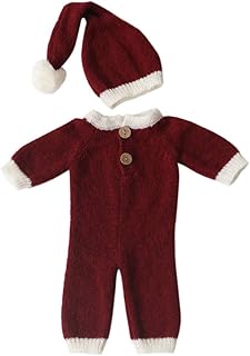 KESYOO Baby,Clothing,Baby Boys 0-24m,Bodysuits & One-Pieces,Rompers KESYOO Christmas Newborn Baby Photography Outfits Santa Claus Red Hat Rompers Handmade Crochet Knitted Clothes Photo Shoot Costume for Baby Boys Girls Photography Props
