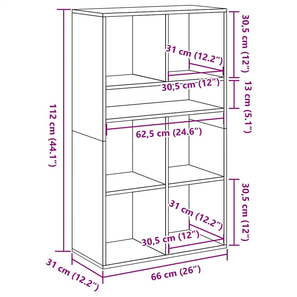 Generisch Bücherregal Weiß 66x31x112 cm Holzwerkstoff,Möbel,Regalsysteme,Bücherregale Bücherschränke-860301