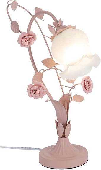 Vintage Flower Desk Lamp, Luxury Lily of The Valley Desk Lamp E26 Night Light Blooming Cute Flower Table Lamp for Vintage Room Home Decor