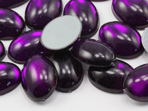 14X10Mm Assorted Colors Flat Back Oval Acrylic Cabochons Rhinestones Plastic Gems Embellishments For Crafts, Costumes, Card Invitations, Jewelry, Cosplay - 120 Pieces #TOP7