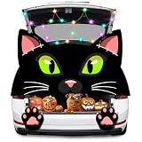 DEKWELL Trunk or Treat Car Decorations Kit,Halloween Cute Black Cat Decorations for SUV Halloween Decor for Garage Door Entryway Archway (Black Cat)