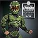 Halo Infinite Master Chief Costume, Kids Size Muscle Padded Video Game Inspired Character Jumpsuit, Child Size Large (10-12), Green & Black