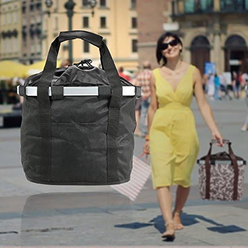 Redlution Bicycle Bike Detachable Cycle Front Canvas Basket Carrier Bag Pet Carrier Aluminum Alloy Frame Pet Carrier