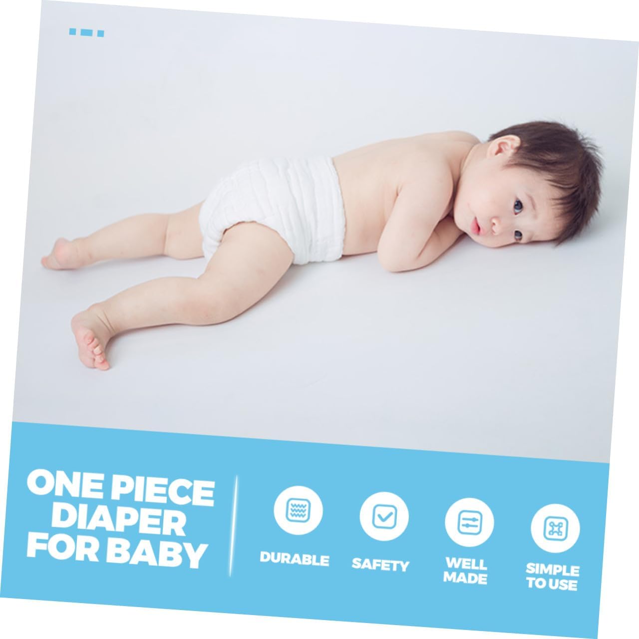 Vaguelly Reusable Newborn Cloth Diapers for Babies, Washable Breathable Diaper Pants Insert, Size L (50x46cm) Suitable for 15-25 Lbs, 5pcs Set
