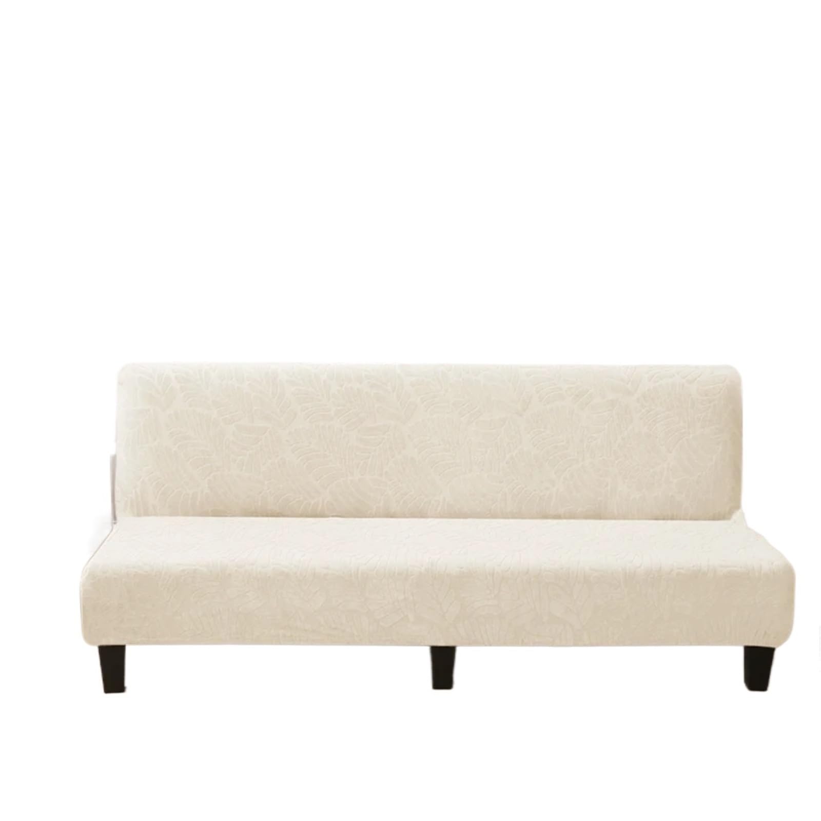 GCYEIDMA Armless Sofa Slipcover Waterproof Sofa Bed Cover For Living Room Folding Armless Couch Stretch Thick Covers Armchair Protector(Ivory white,L)