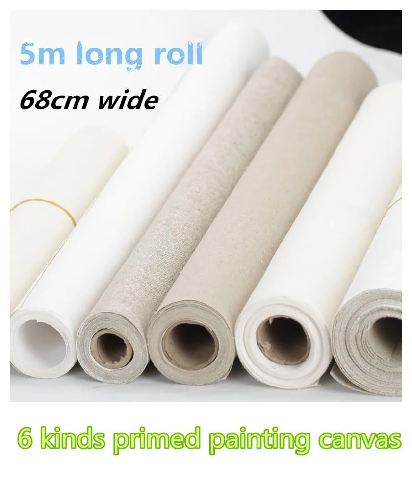0.68m * 5m Rouleau d'artiste étiré Peinture à l'huile de Peinture à l'huile de Toile de Coton Pur/en Lin for la Peinture à l'huile et en Acrylique 647 (Color : 480g Pure Linen)