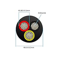 Vista 5 de Cable eléctrico de calibre 18 y 3 conductores de 50 pies, UL 2464 18 AWG 3 cables de cobre estañado PVC trenzado de 18/3 núcleos para iluminación
