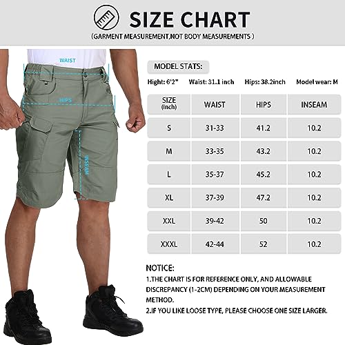 URBEST Shorts táticos masculinos à prova d'água respirável secagem rápida caminhada pesca bermuda c