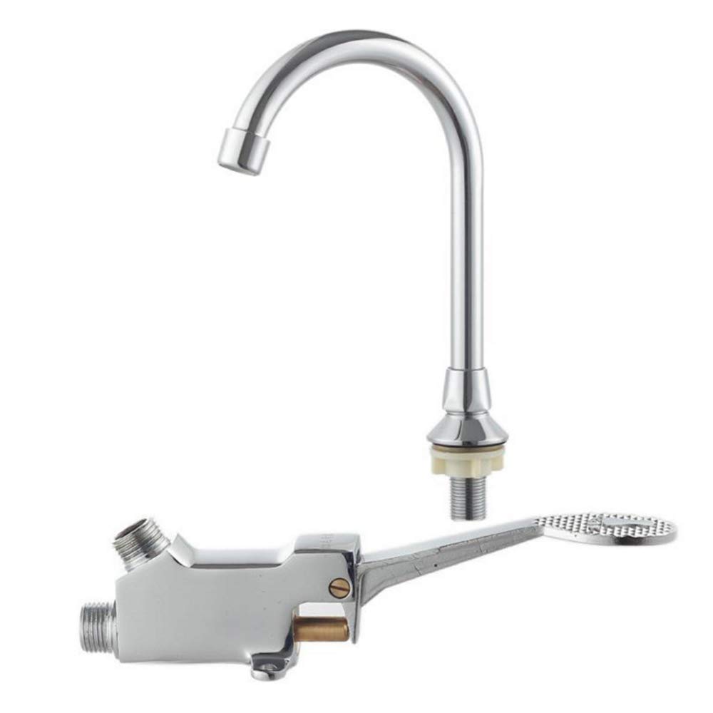 ZYCHSJXA Bathroom Laboratory Basin Faucet Tap Copper Foot Pedal Brass Cold Kitchen Faucets Plumbing & Fixtures A