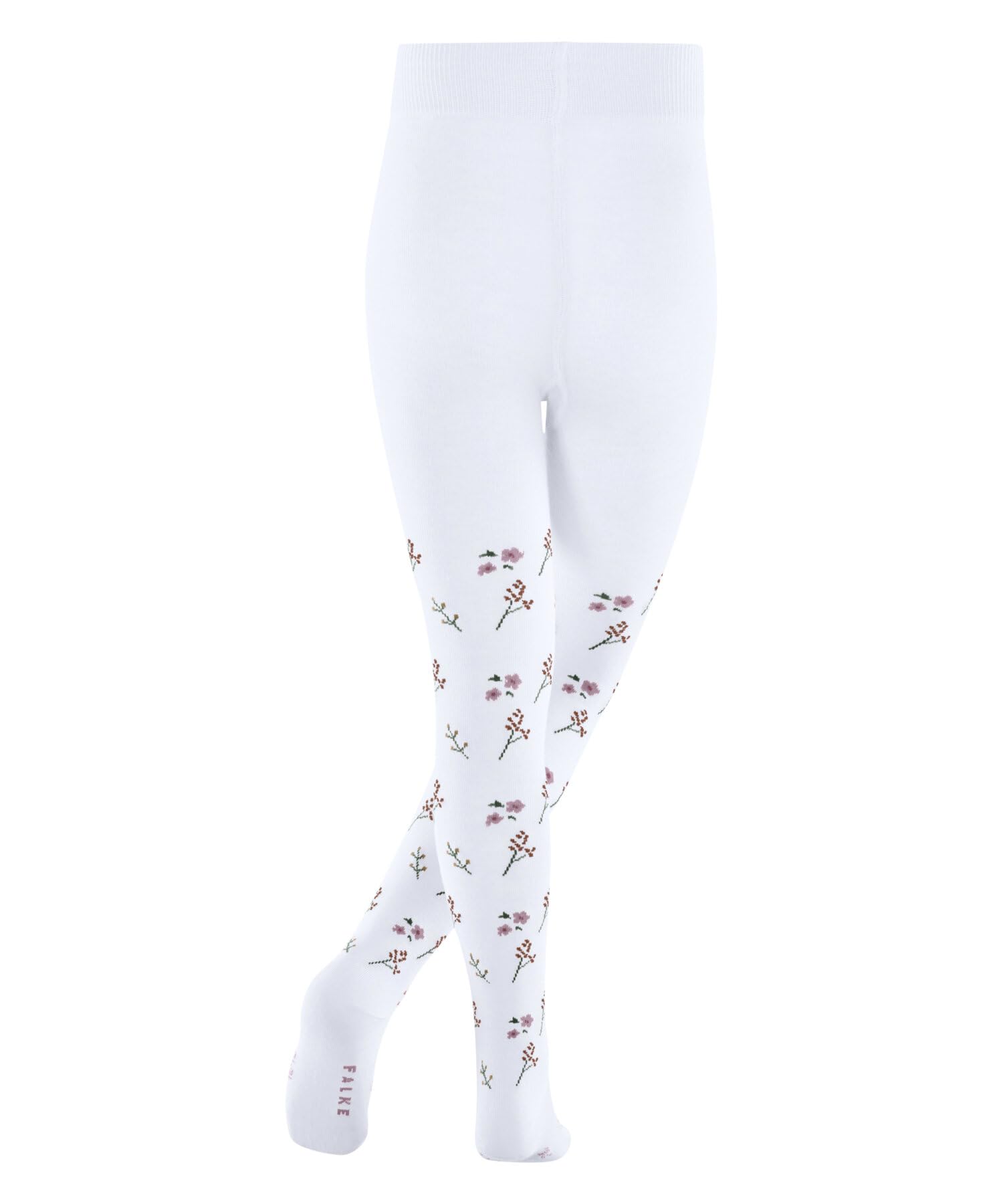 FALKE Uniseks - dzieci Rajstopy Little Flowers K Ti bawełna grube z wzorem 1 Sztuka, Biały White 2000, 152-164