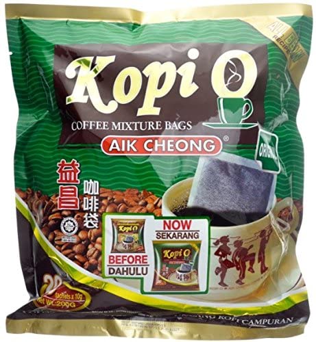 Aik Cheong Kopi-O Bags/Original/Finest Liberica Beans Roasted To Perfection/Coffee Freshness Instantly Sealed/ 20s x 10g/pack