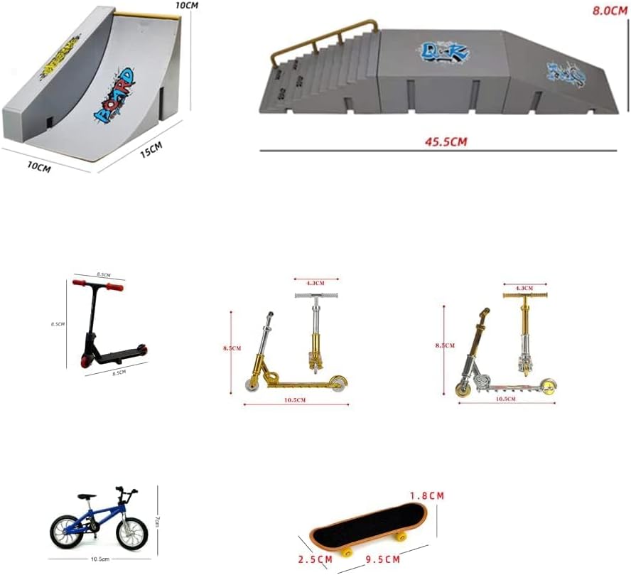 Finger Skateboard Ramp Kit, Skate Park Kit, Venue Props, Alloy Finger Bike, Scooter Pants