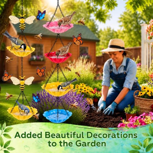 2 Pcs Hanging Bird Bath, Bee Water Station, Bees & Flower by Tandefio - Used condition - Image 4