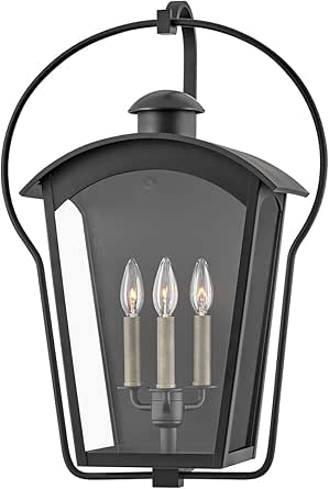 Hinkley Yale Large Wall Mount Lantern, Black