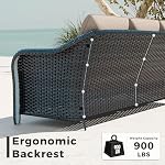 3 Seater Outdoor Patio Couch with Handwoven PE Wicker - Image 3