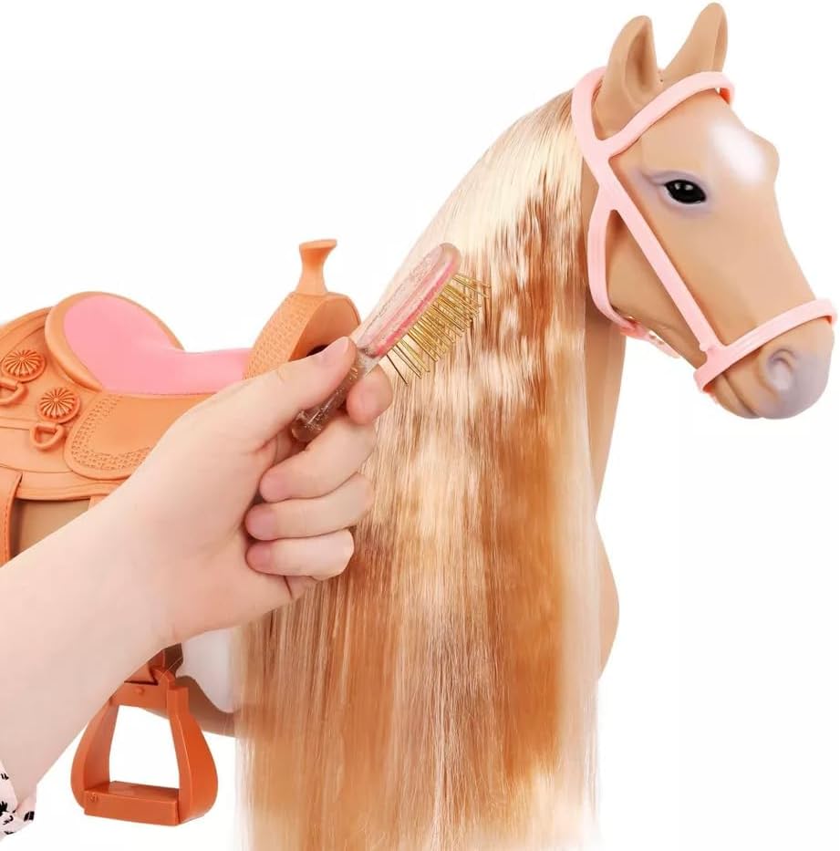 Our Generation Palomino 20" Hair Play Horse - Toys, Horse, Equestrian Accessories, & Pets for 18" Dolls- for Age 3 Years & Up