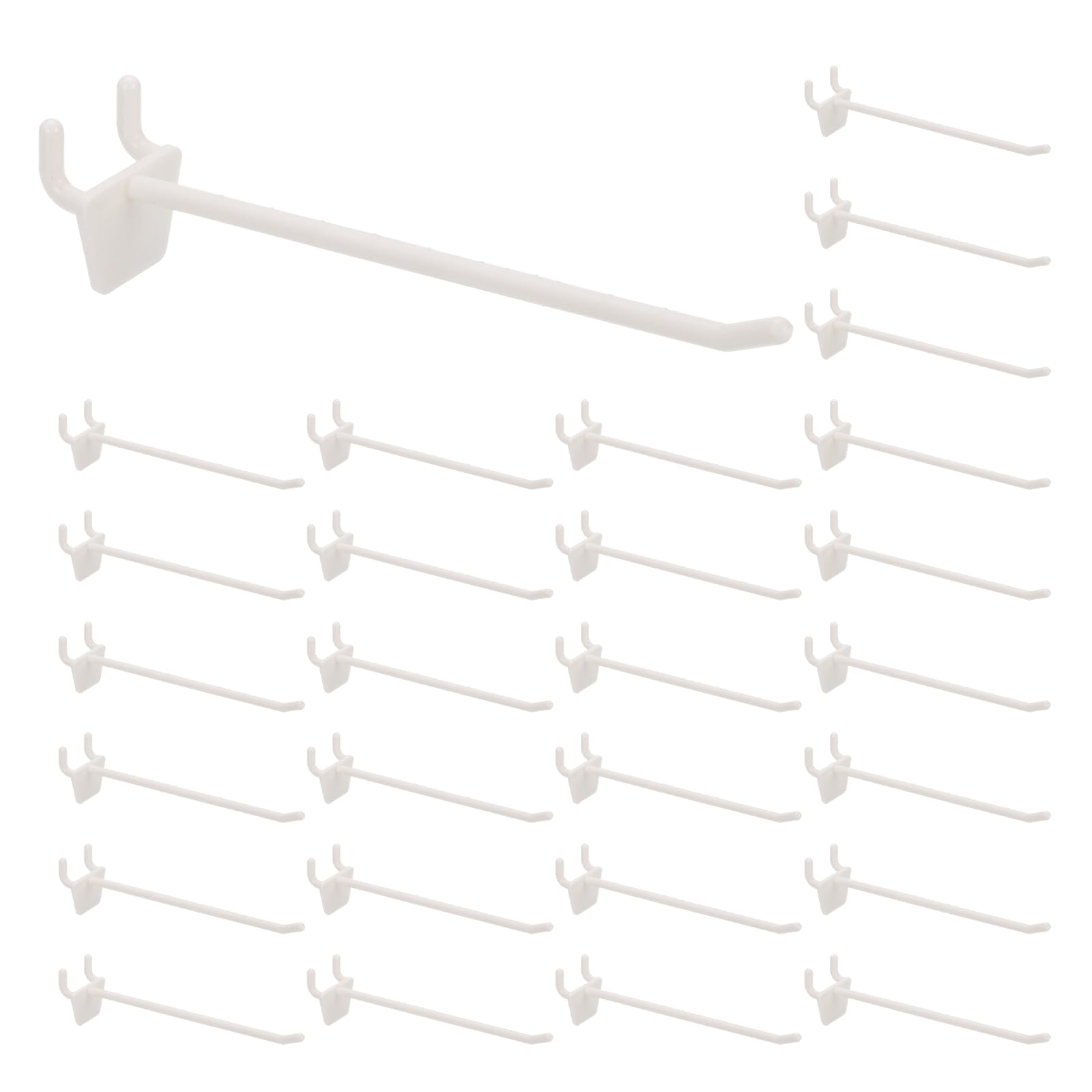 PATIKIL Pegboard Hooks, (6 Inch, Milky White, Fit 1/4" Pegboard) (50 Pcs), ABS Plastic Peg Board Utility Hook Hanger Wall Storage Organizer, Suit for - Garage/Office/Home/Shop