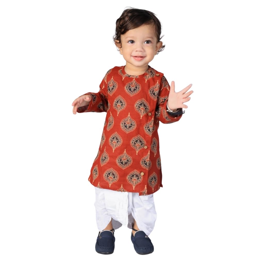 ITSMYCOSTUME Vaanee Designz Elegant Traditional Dhoti Kurta Set for Baby Boys – Soft Cotton Ethnic Dress for Festivals And...