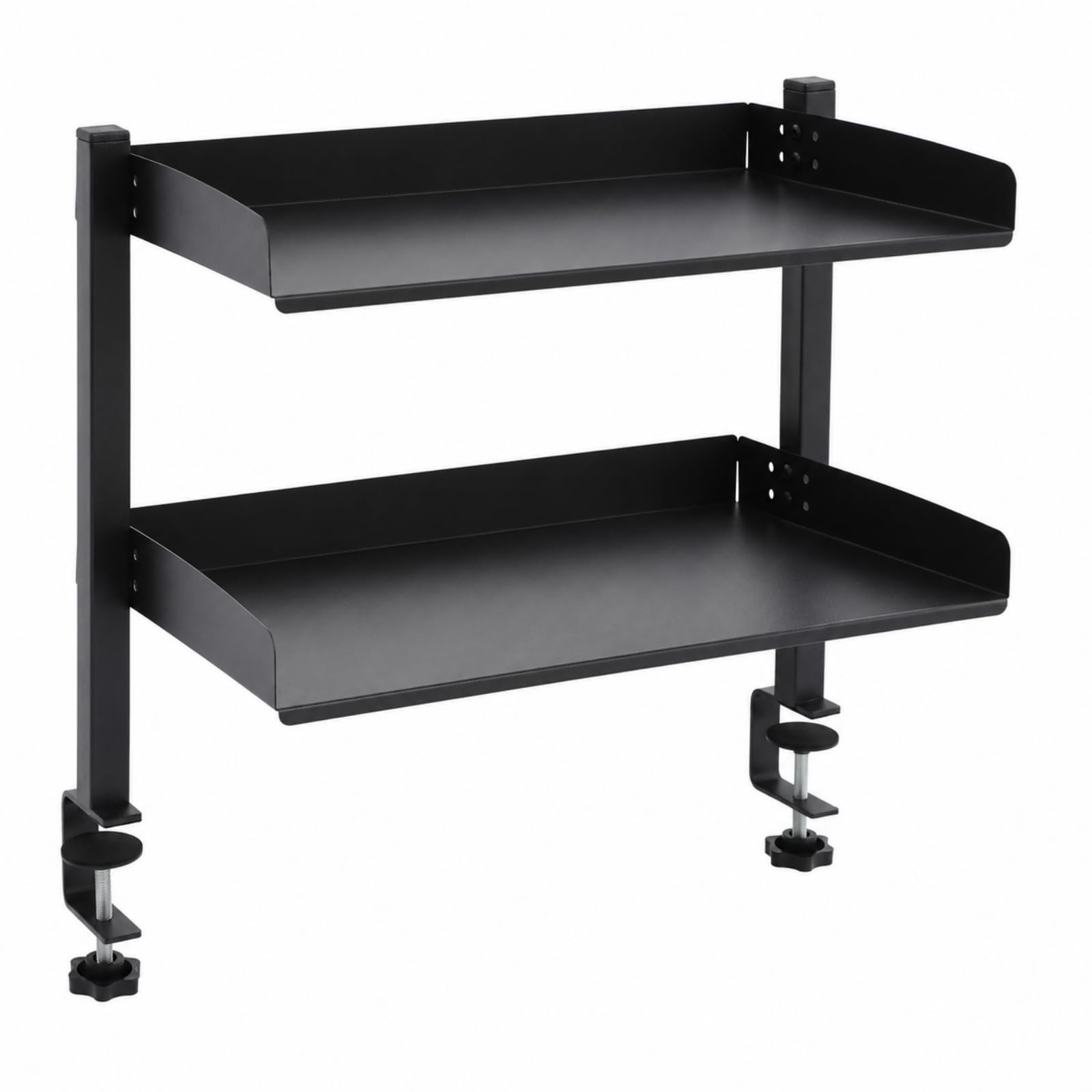 Schreibtisch Regal 2 Stufen Klemmbare Schreibtisch Organizer Schreibtisch Aufbewahrung Kein Bohren Schreibtisch Regal für Heim Büro 44x22x39,3 cm Schwarz