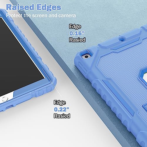 Image of ZoneFoker Case for iPad 9th /8th /7th Generation 2021 /2020 /2019(10.2 inch), Heavy Duty Military Grade Shockproof Rugged Protective 10.2 inch Cover with Built-in Stand for iPad 9 8 7 Gen (SkyBlue)