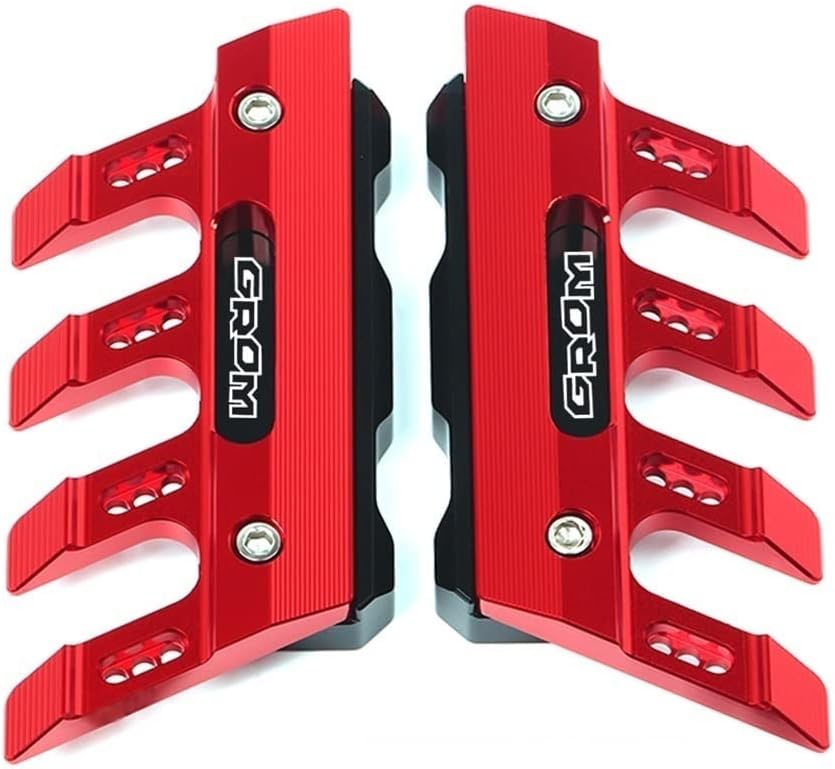 SCUUBE for Honda GROM 125 MSX125 Motorcycle Fall Side Guard Front Fork Protector Front Fender Protection Block Side Guard CNC Aluminum Motorcycle Accessories (Color : Red)