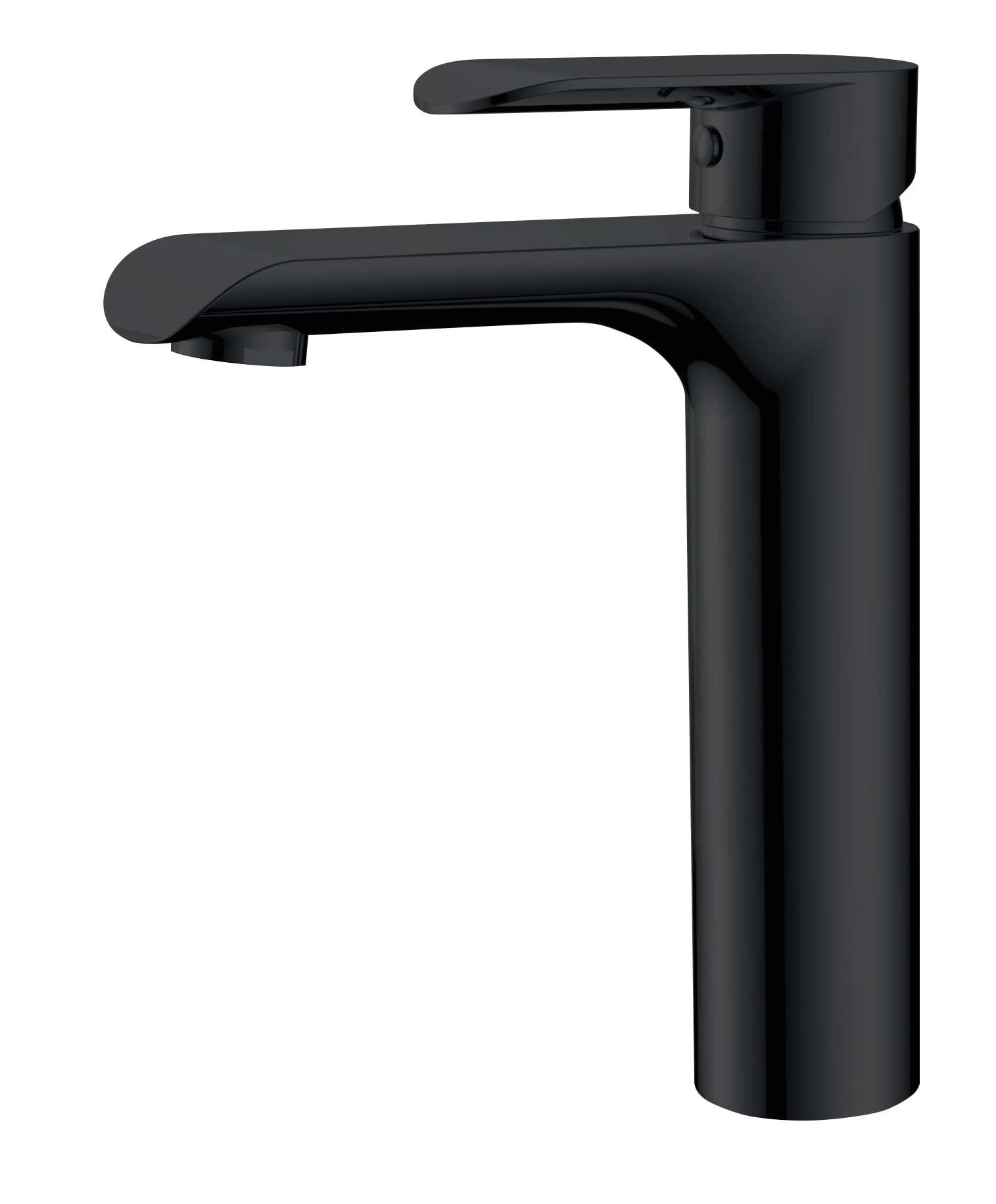 Waschtischarmatur – Einhebel Badarmatur mit Ablaufgarnitur, Keramikkartusche, Heißwassersperre & Wassersparfunktion, inkl. 3/8" Flexschläuche (Mattschwarz, Medium)