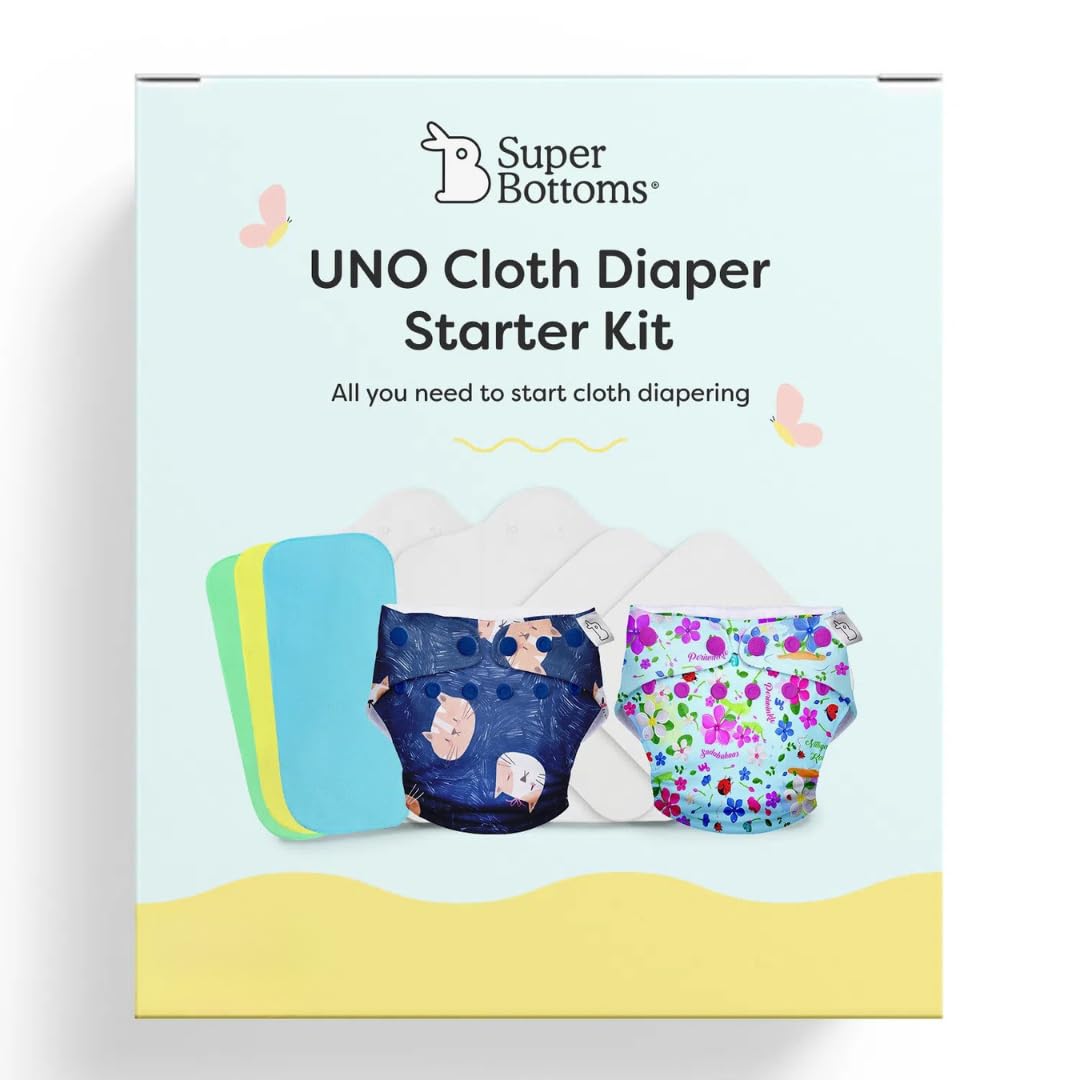 SuperBottoms Freesize UNO Cloth Diaper Trial Kit with 2 Freesize UNO, 2 booster pads & 3 Reusable liners for babies | 3M-3Y | Rashfree | Adjustable-image-6