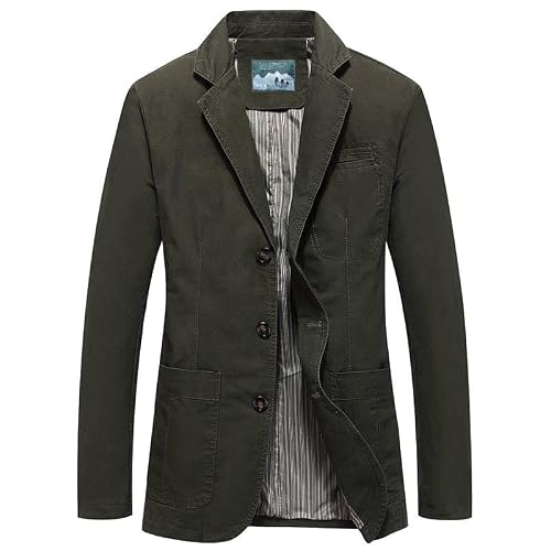Men's Blazer Cotton Suit Sport Coat Classic Denim Casual Busniess Jacket,1L