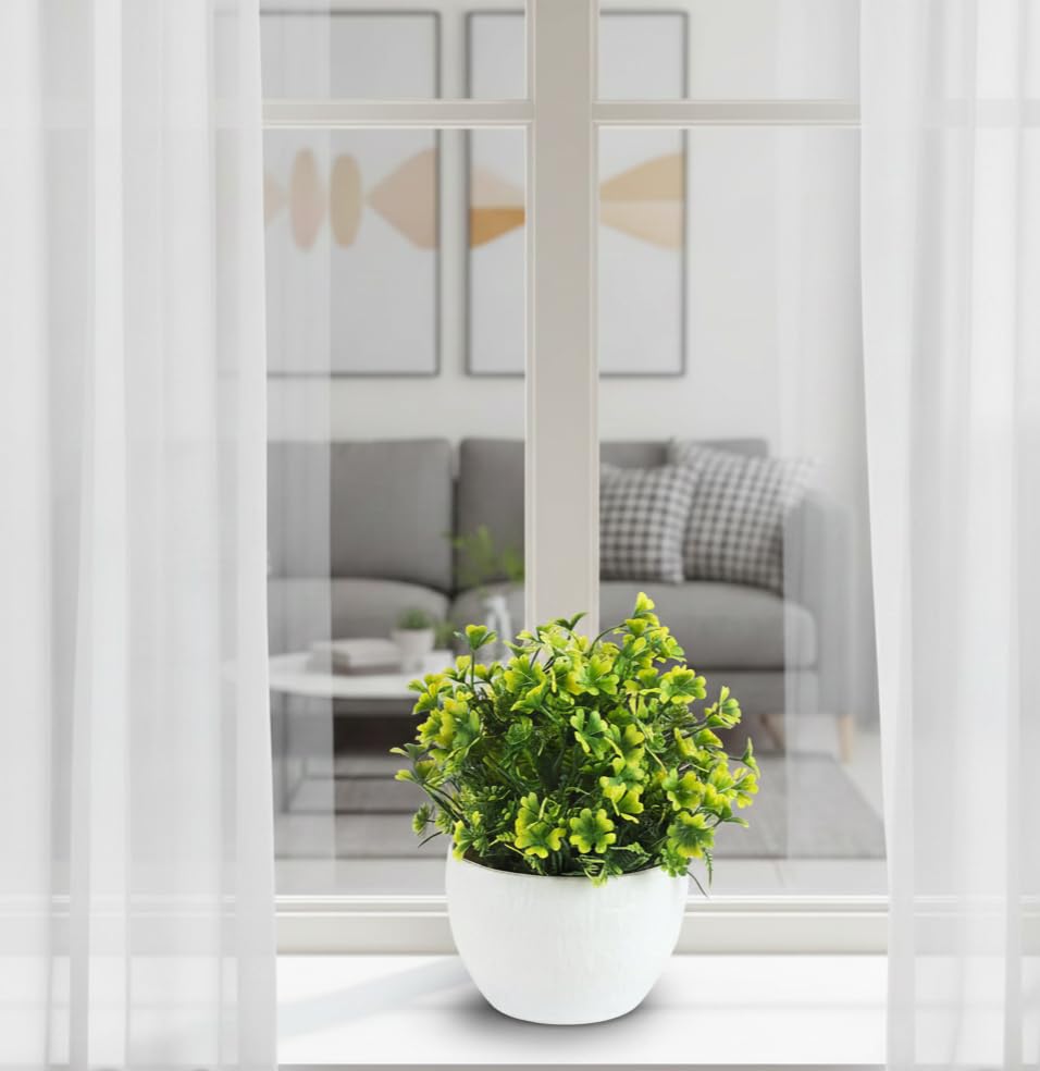 Image of Foliyaj Artificial Yellow Daisy Plant with Pot | Place This Faux Plant on Shelves, Desks, Side or Center Tables to Decorate Your Home or Office | Fake Plants for Interior Decoration