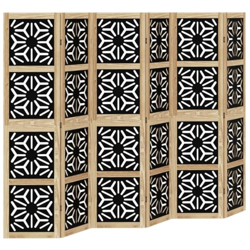 Paravent pliable 6 panneaux pour séparer une pièce sans travaux écran intimité bois massif - 3