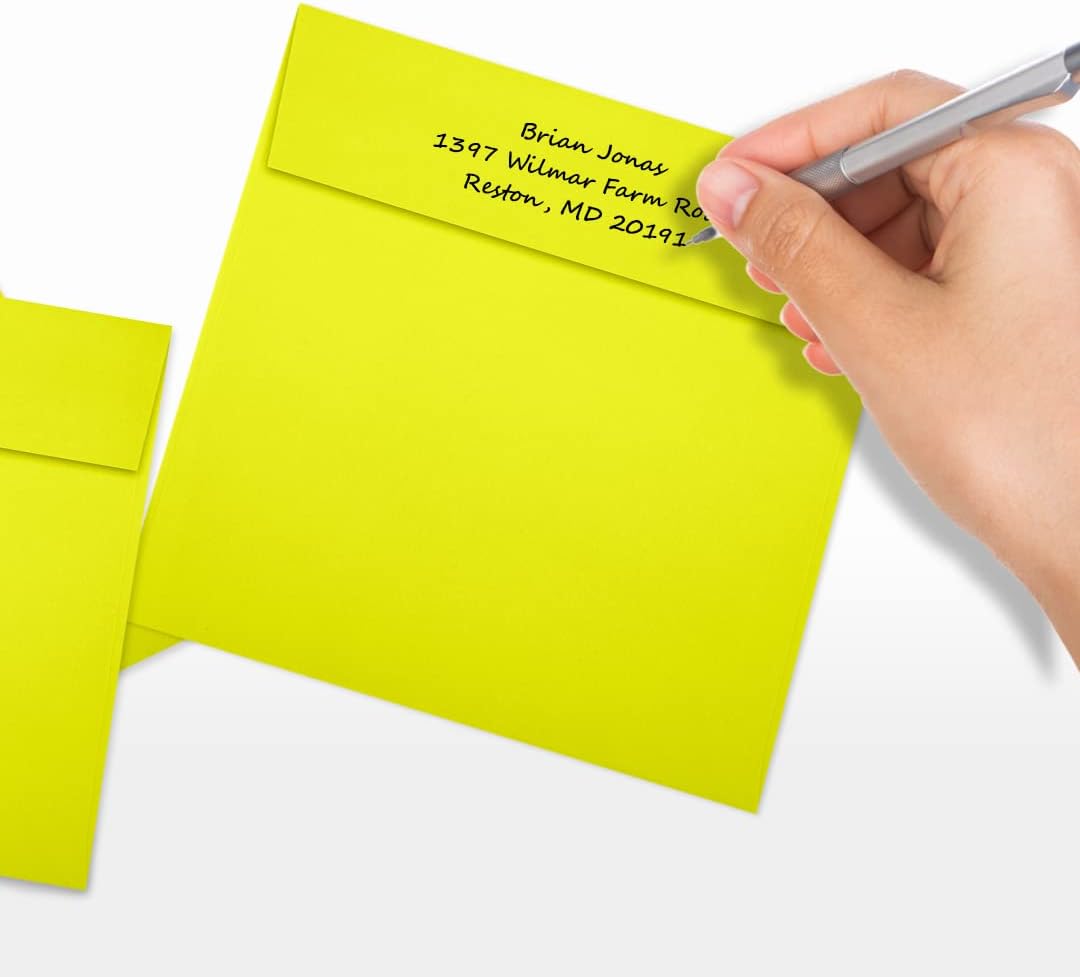 LUXPaper Square Invitation Envelopes | Peel & Press | 6 1/2" x 6 1/2" | Citrus Yellow | 80lb. Text | 250 Qty