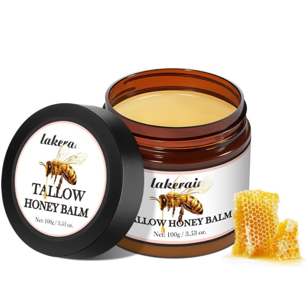 Beef Tallow and Honey Balm - Tallow Honey Skin Balm - Skin Moisturizer for Face & Body (03, Unscented), 100 g (Pack of 1)