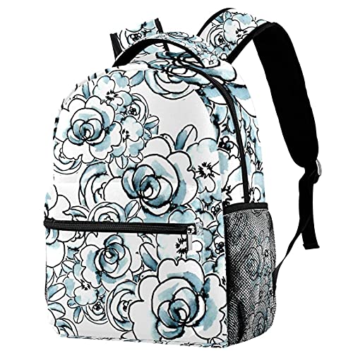 Sac à dos de voyage haute capacité pour femme avec motif imprimé floral abstrait moderne